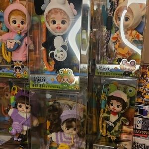 PICK ONE PICK ONE Cute Kids Doll Keychain - Green, Pink and White Plush Outfit